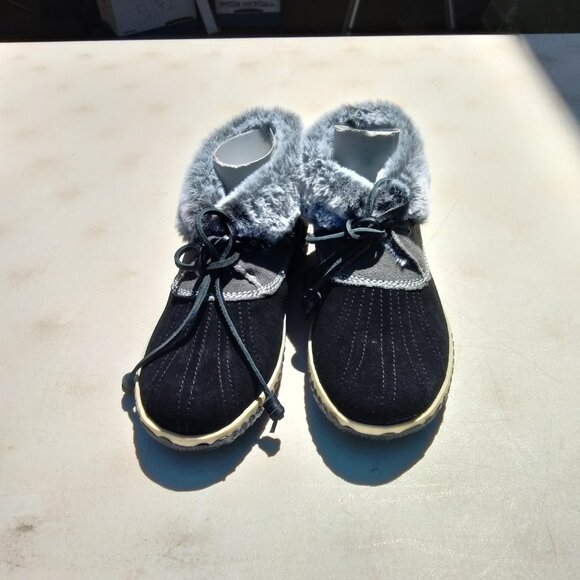 SPERRY Topsiders DUCK BOOTIE SLIPPERS WSW1020 NOS Box Black Womens 6 - Picture 3 of 8